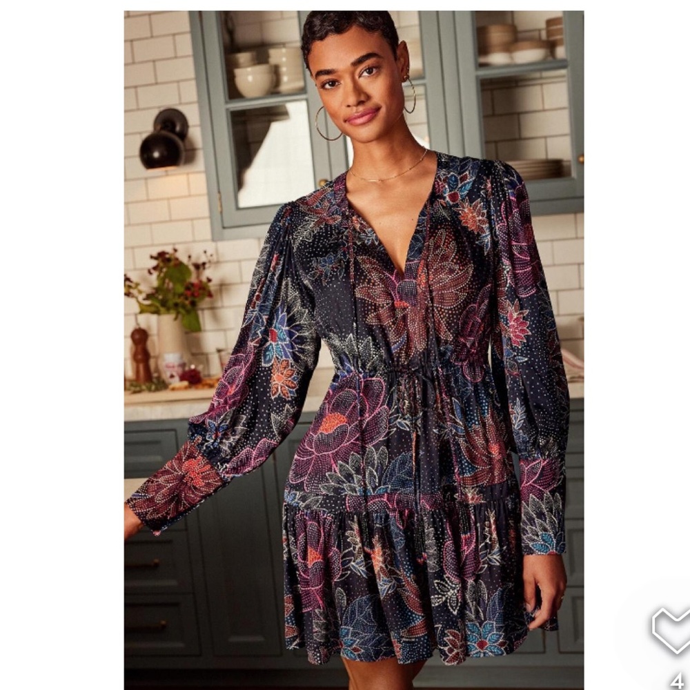 Farm Rio sparkle flower short dress